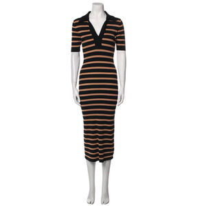 Caroline Constas Striped Midi Length Dress